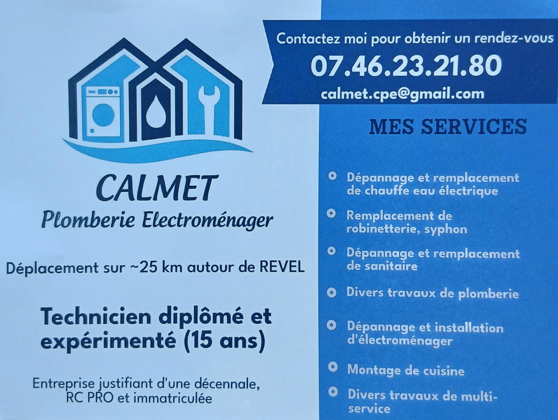Calmet Plomberie Électroménager - Ville de Revel-Saint-Ferréol